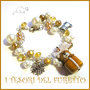 Bracciale " Fufuorsetto oro bianco " orso orsetto the di ad Natale fimo cernit bijoux Natalizi Kawaii clip idea regalo ragazza 