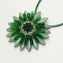 Medaglione Corolla floreale verde e argento
