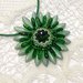 Medaglione Corolla floreale verde e argento