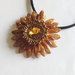 Medaglione Corolla floreale marrone e giallo con Sunflower Swarovski 