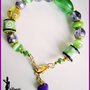 Bracciale lampwork verde e viola