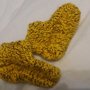 scarpette di lana gialla von filo marone