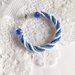 Bracciale spirale Herringbone bianco azzurro blu 