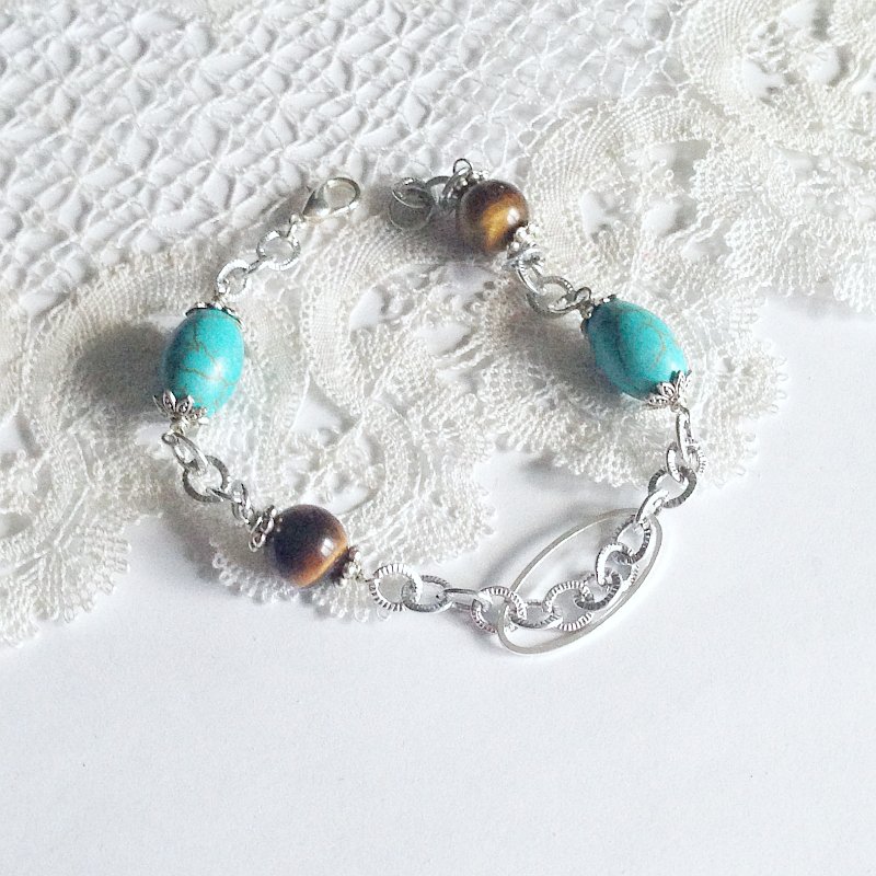 3 versioni di bracciale con pietre naturali Occhio di Tigre