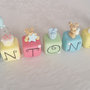 Cake topper cubi con orsetti Multicolor personalizzato 7 cubi 7 lettere Antonio