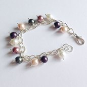 Bracciale elegante con perle cerate e catena