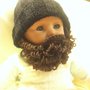 Berretto bimbo 12-24 mesi in lana con barba removibile