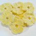 Mini Fiori a uncinetto per applicazioni / Set di 10 fiori  Fiori  gialli