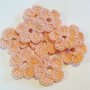 10 Mini Fiori a uncinetto per applicazioni / Set di 10 fiori /Scrapbooking / Fiori rosa arancio