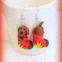 Orecchini in fimo handmade Cani Bassotti nella calza della befana kawaii miniature idee regalo amica 