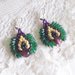 Orecchini Dragon viola e verde iris