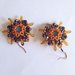 Orecchini Urchin arancione e bronzo scuro