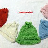 cappellino in lana merinos neonato fatte a mano ferri