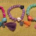 Offerta: 3 bracciali perline colorate e nappine