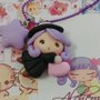 Collana con streghetta,wicca, con stellina kawaii in fimo