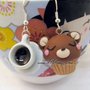 Orecchini Kawaii FIMO Alchemian tazzina e pasticcino orsetto dolcetti cute loli