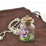 Collana Kawaii FIMO con boccetta gufo gufetto fortuna amicizia Alchemian fimo