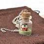 Collana Kawaii FIMO con boccetta gufo gufetto fortuna amicizia Alchemian fimo