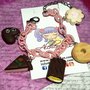 Bracciale anallergico dolcetti fimo rosa pastello kawaii colazione merenda loli