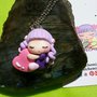 Collana Kawaii FIMO fortuna fatina addormentata protezione magic wicca wiccan