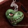 Collana Zombie punk horror cuore con occhio by alchemian magia