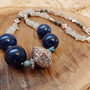  COLLANA DI GIADA MASHAN BLUE E PIETRA DI LUNA