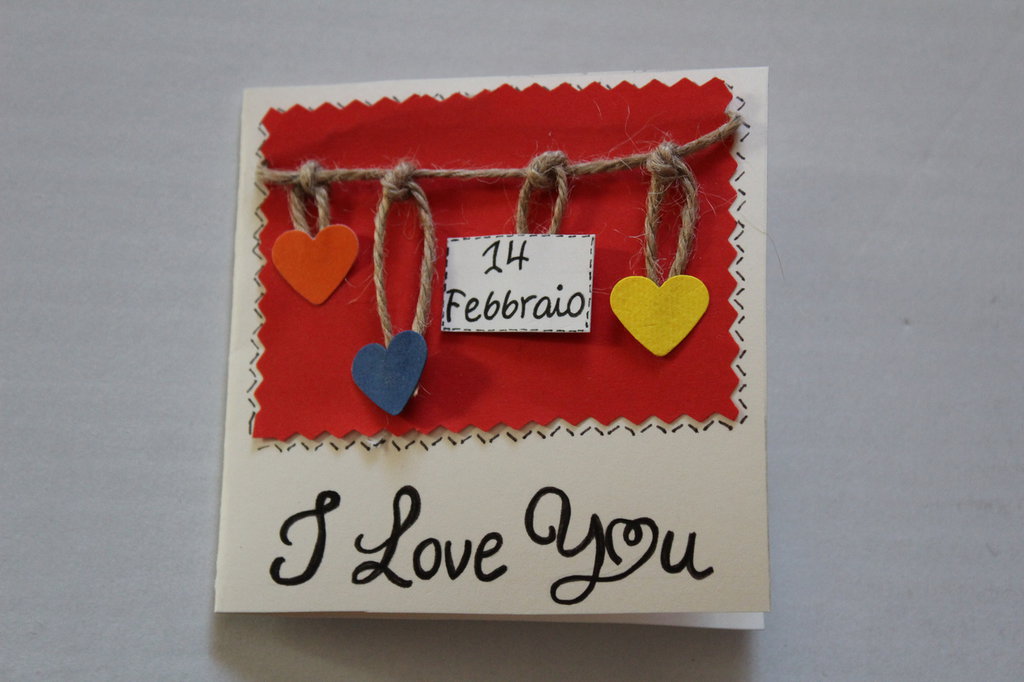 Biglietto D'Auguri Rosso Di San Valentino - Romantico Per Anniversario O Compleanno