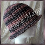 Cappello a cloche - nero rosa melange