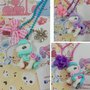 Collana pony tridimensionale, kawaii style, con fiori e fiocchetti