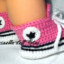 SCARPETTE NEONATO A UNCINETTO 3-6 mesi CONVERSE ALL STAR ROSA