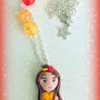 Collana con ciondolo in fimo fatto a mano con la Bella de La Bella e la Bestia kawaii idee regalo compleanno bomboniera 