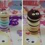 Collana tris macaron,kawaii in fimo, lolita, con strass, paris