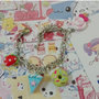 Bracciale fragola,torta,lollipo, ciambell merenda , kawaii,lolita, in alluminio