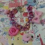 Bracciale fiocco,macaron,torta e rosellina, kawaii style,in fimo, sweet