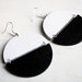 Orecchini Dischi Vintage '70 bianco-nero, pendenti