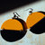 Orecchini Dischi Vintage '70 nero-giallo, pendenti
