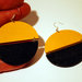 Orecchini Dischi Vintage '70 nero-giallo, pendenti