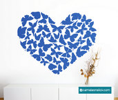 Farfalle cuore - adesivo murale farfalle - sticker da parete 