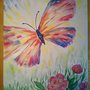 Quadro dipinto ad olio raffigurante una farfalla