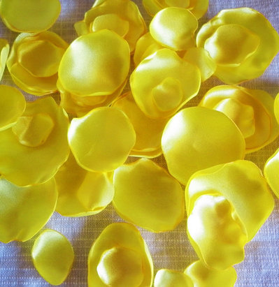 Petali finti, petali di stoffa giallo limone, matrimonio, 100 petali
