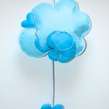 Fiocco nascita a forma di nuvola con elefantino azzurro