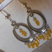 orecchini pendenti con cristalli gialli, idea regalo.