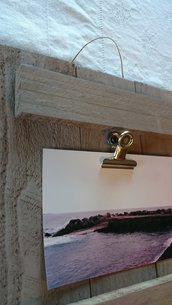 Portafoto da parete con clips marrone 