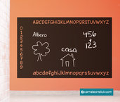 Lavagna adesiva alfabeto - adesivi murali bambini - lavagna da parete - stickers lavagna