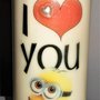 Idea regalo San Valentino Lei - Candela personalizzata I LOVE YOU + Minion (o qualsiasi altro personaggio!) 