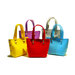 Little Shopping Bag in feltro celeste, borsa celeste