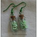 Parure in bottiglietta di vetro verde fiorellino