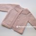 Cardigan/maglia/golfino bambina lana/alpaca rosa top-down fatto a mano