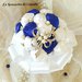 Piccolo Bouquet gioiello rose bianco/blu