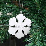 Decorazione in porcellana a forma di fiocco di neve, 7,6 cm